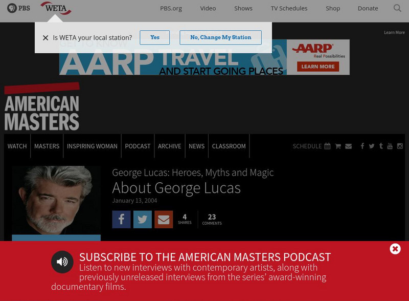 Pbs: American Masters: George Lucas Website Pbs: American Masters: George Lucas Website