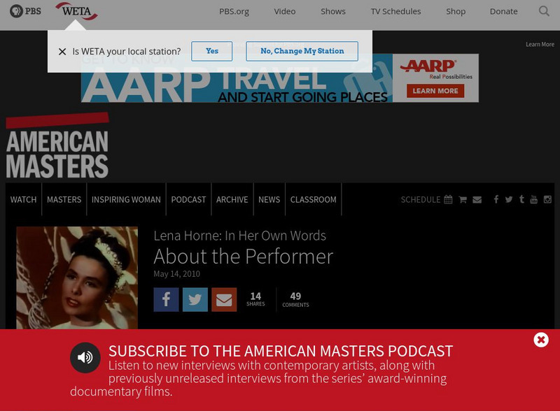 Pbs: American Masters: Lena Horne Website Pbs: American Masters: Lena Horne Website