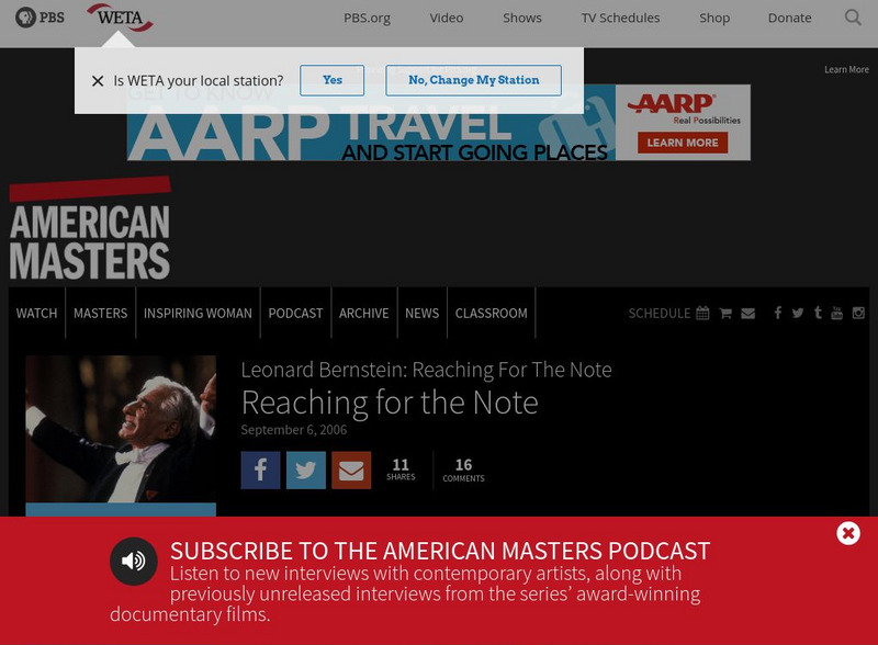 Pbs: American Masters: Leonard Bernstein Website Pbs: American Masters: Leonard Bernstein Website