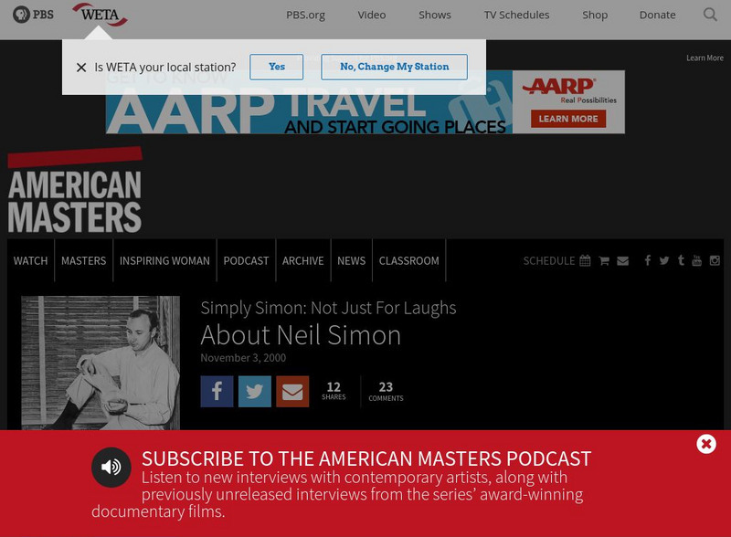 Pbs: American Masters: Neil Simon Website Pbs: American Masters: Neil Simon Website