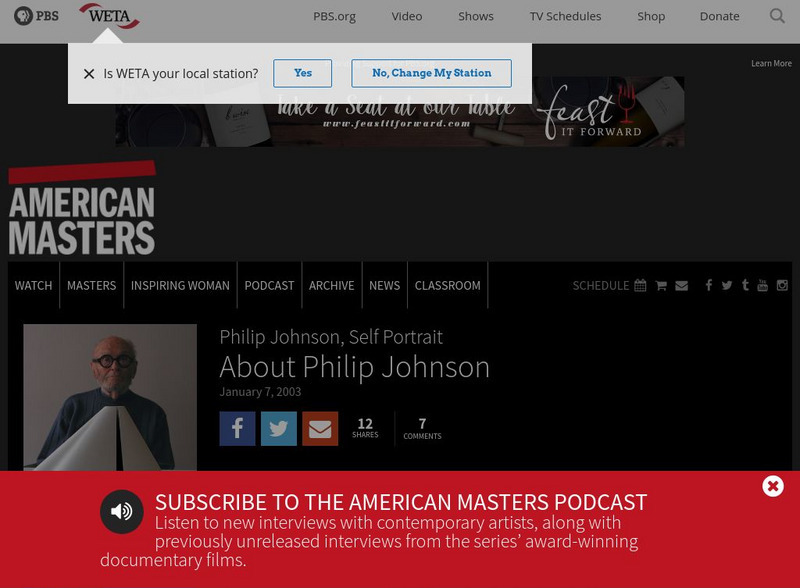 Pbs: American Masters: Philip Johnson Website Pbs: American Masters: Philip Johnson Website