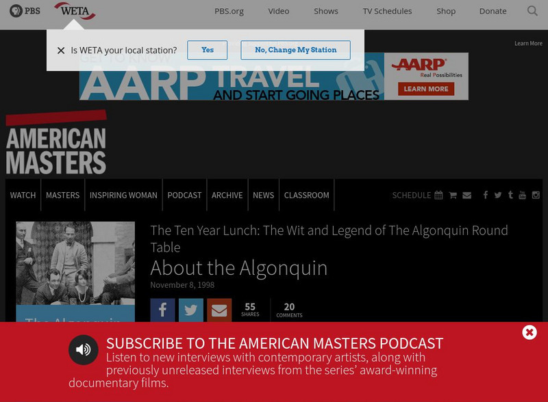 Pbs: American Masters: The Algonquin Round Table Website Pbs: American Masters: The Algonquin Round Table Website