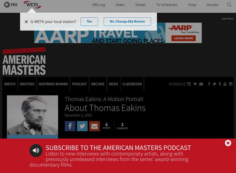 Pbs: American Masters:thomas Eakins Website Pbs: American Masters:thomas Eakins Website