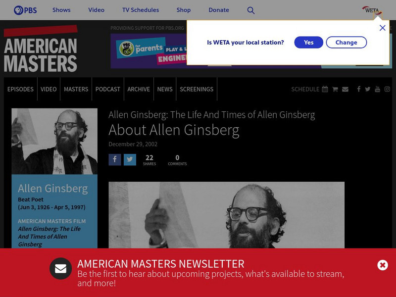 Pbs: Allen Ginsberg: Poetry and Politics Website Pbs: Allen Ginsberg: Poetry and Politics Website