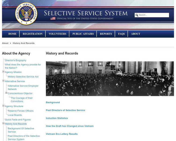 Selective Service System: History and Records Handout Selective Service System: History and Records Handout