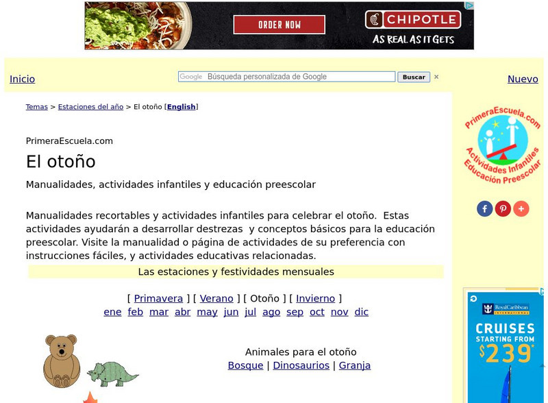 Primera Escuela: El Otono Activity Primera Escuela: El Otono Activity