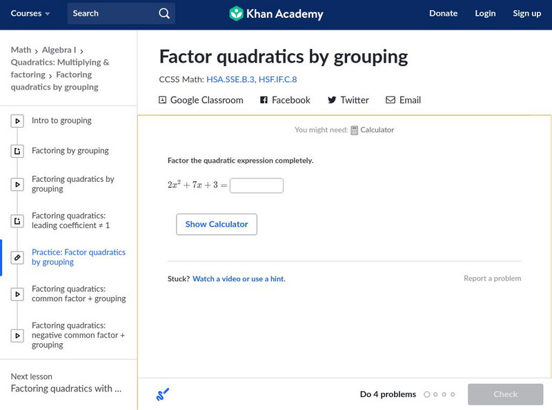 Khan Academy: Algebra: Solving Quadratic Equations by Factoring Unit Plan Khan Academy: Algebra: Solving Quadratic Equations by Factoring Unit Plan