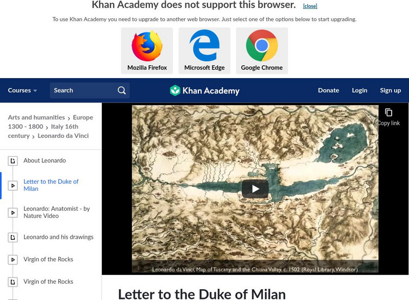 Khan Academy: Art History: Leonardo Da Vinci Instructional Video Khan Academy: Art History: Leonardo Da Vinci Instructional Video