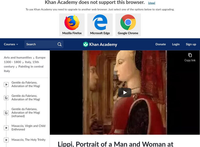 Khan Academy: Art History: Fra Filippo Lippi: Man and Woman at a Casement Instructional Video Khan Academy: Art History: Fra Filippo Lippi: Man and Woman at a Casement Instructional Video