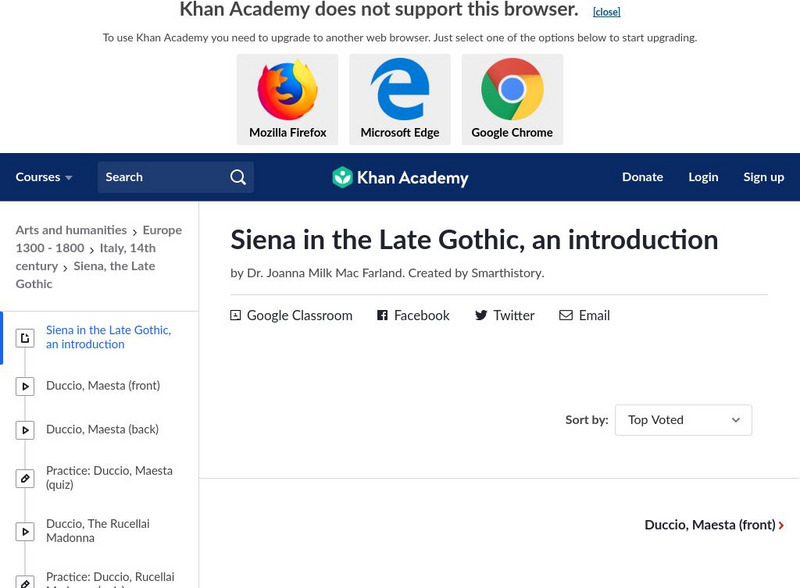 Khan Academy: Art History: Duccio's Madonna and Child Article Khan Academy: Art History: Duccio's Madonna and Child Article