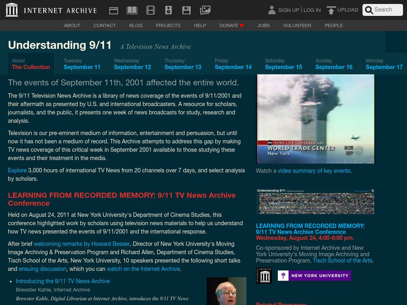 Internet Archive: Understanding 9/11: A Television News Archive Unit Plan Internet Archive: Understanding 9/11: A Television News Archive Unit Plan
