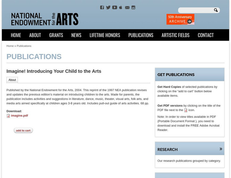 National Endowment for the Arts: Imagine! Introducing Your Child to the Arts Website National Endowment for the Arts: Imagine! Introducing Your Child to the Arts Website