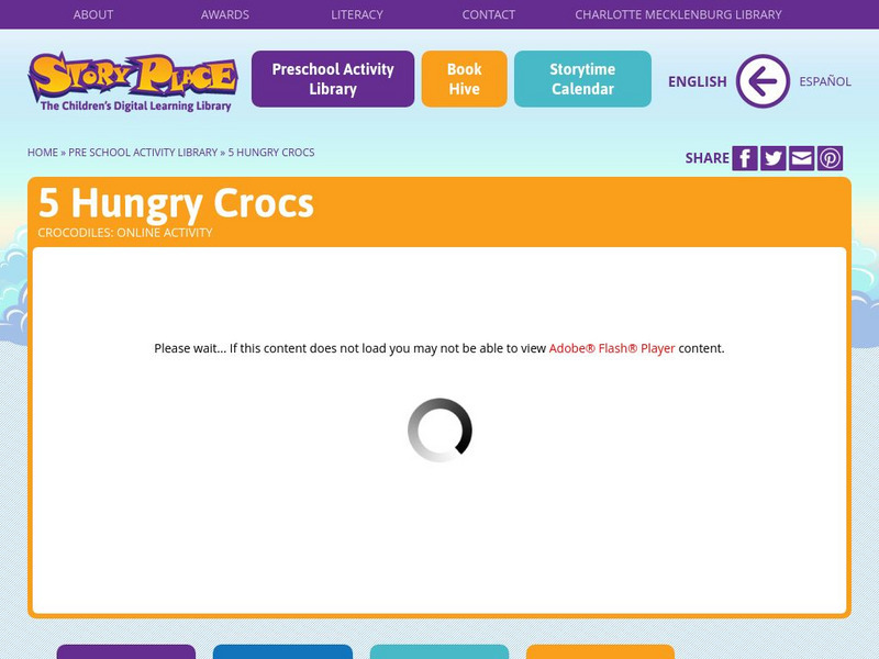 Story Place: Five Hungry Crocodiles Activity Story Place: Five Hungry Crocodiles Activity