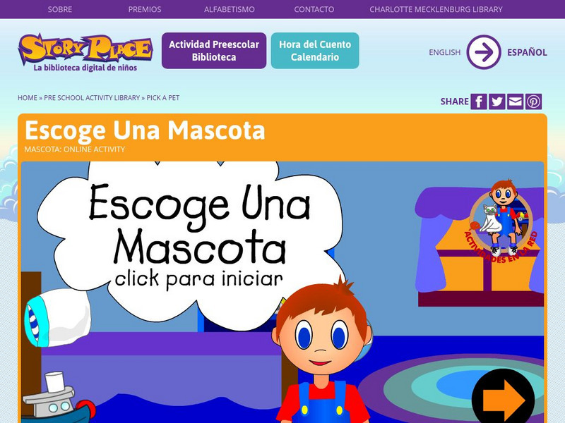 Story Place: Escoge Una Mascota Activity Story Place: Escoge Una Mascota Activity