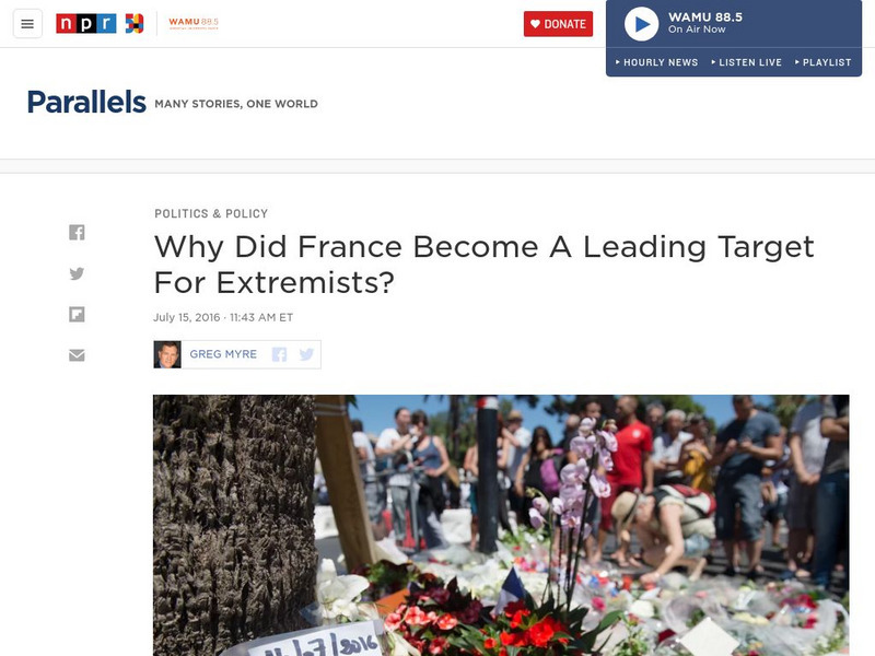 Npr: How Did France Become a Target for Extremists? Article