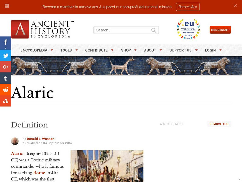 World History Encyclopedia: Alaric Handout World History Encyclopedia: Alaric Handout