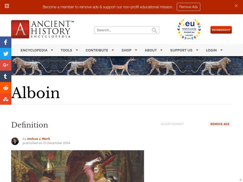 World History Encyclopedia: Alboin Handout World History Encyclopedia: Alboin Handout