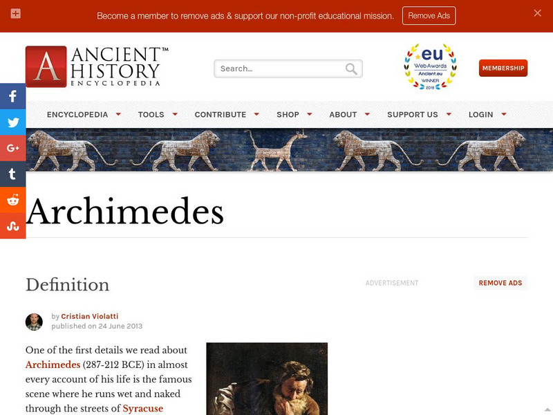 World History Encyclopedia: Archimedes Handout World History Encyclopedia: Archimedes Handout