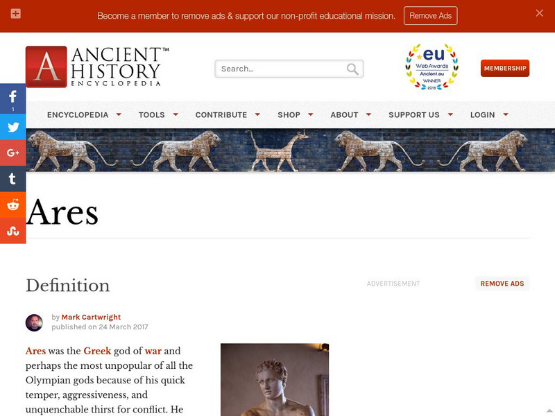 World History Encyclopedia: Ares Handout World History Encyclopedia: Ares Handout