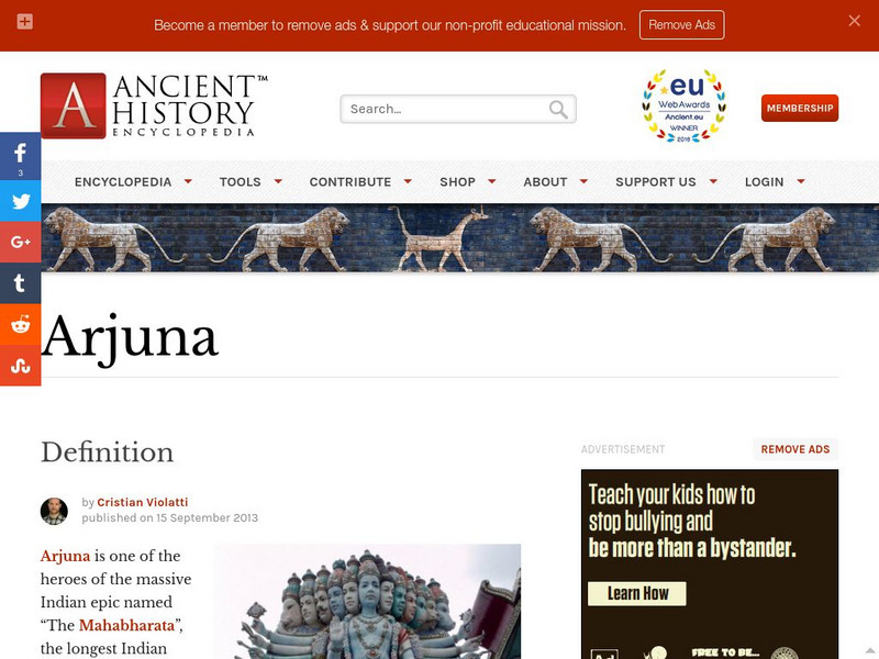 World History Encyclopedia: Arjuna Handout World History Encyclopedia: Arjuna Handout