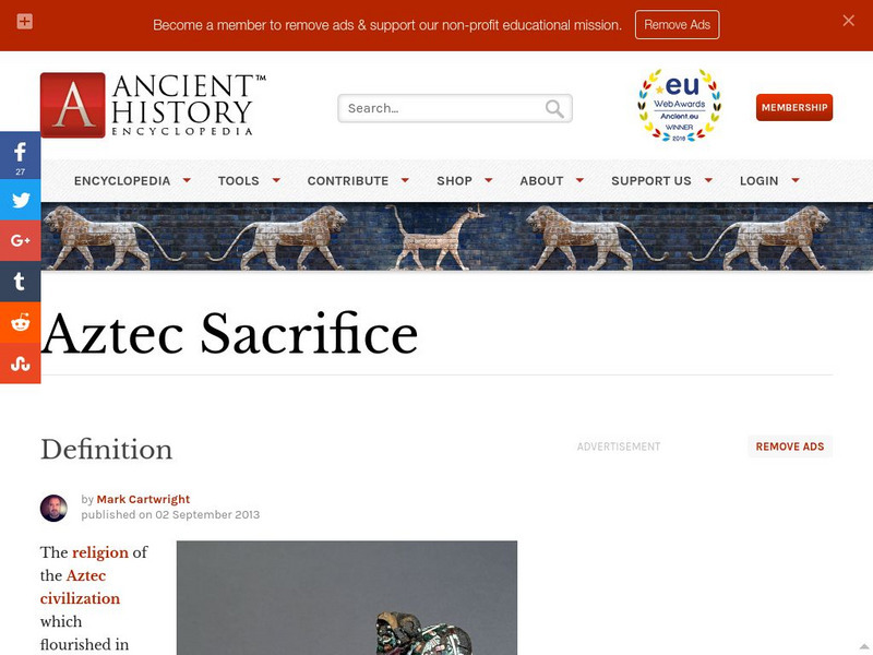 World History Encyclopedia: Aztec Sacrifice Handout World History Encyclopedia: Aztec Sacrifice Handout