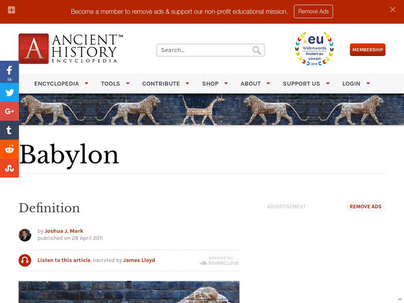 World History Encyclopedia: Babylon Handout World History Encyclopedia: Babylon Handout