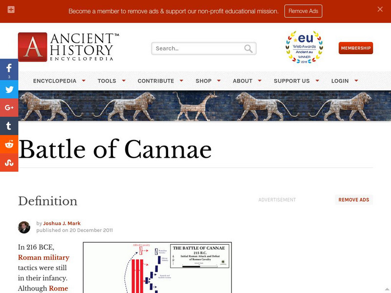 World History Encyclopedia: Battle of Cannae Handout World History Encyclopedia: Battle of Cannae Handout