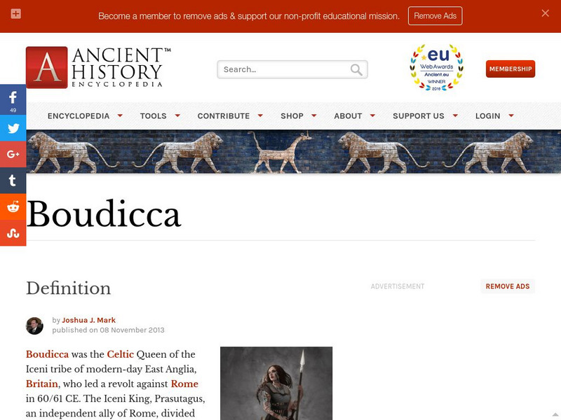 World History Encyclopedia: Boudicca Handout World History Encyclopedia: Boudicca Handout