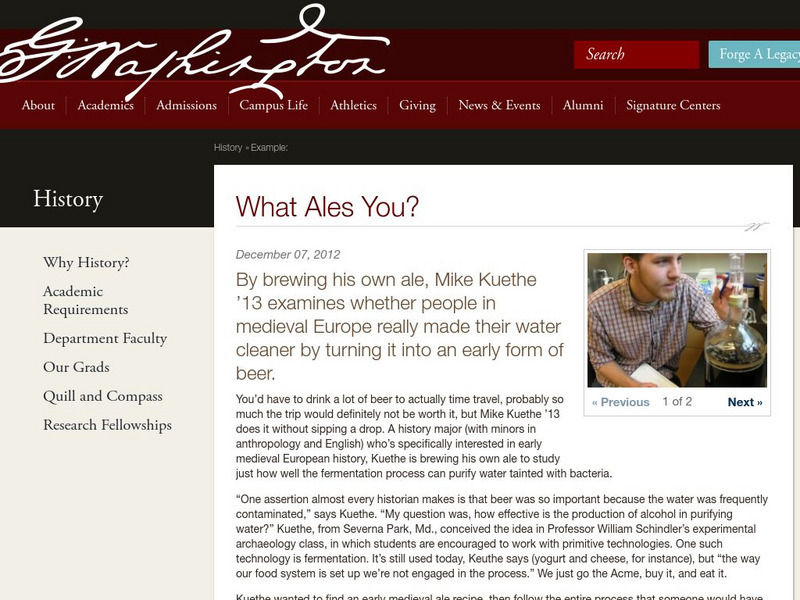 Washington College: What Ales You? Article Washington College: What Ales You? Article