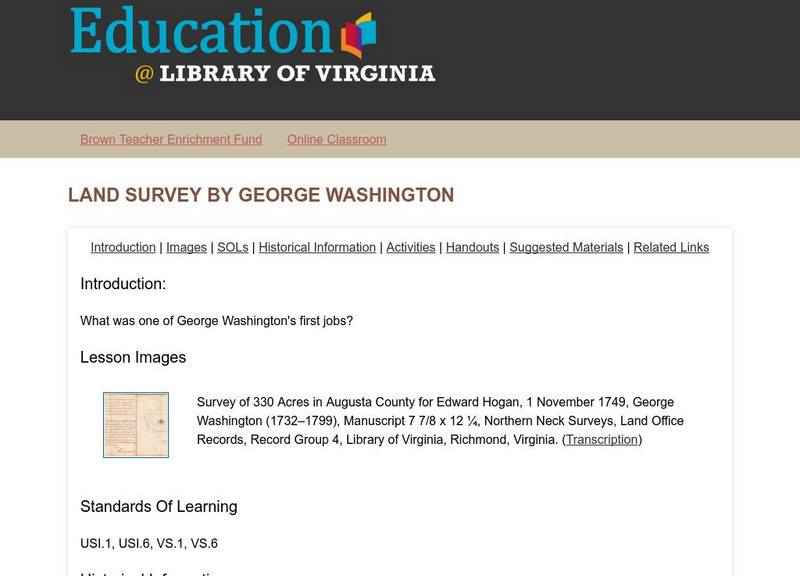 Virginia Memory: Land Survey by George Washington Lesson Plan Virginia Memory: Land Survey by George Washington Lesson Plan