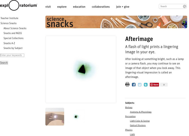 Exploratorium: Science Snacks: Afterimage Activity Exploratorium: Science Snacks: Afterimage Activity