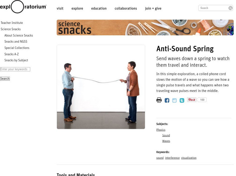 Exploratorium: Science Snacks: Anti Sound Spring Activity