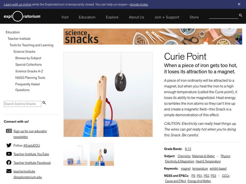 Exploratorium: Science Snacks: Curie Point Activity Exploratorium: Science Snacks: Curie Point Activity