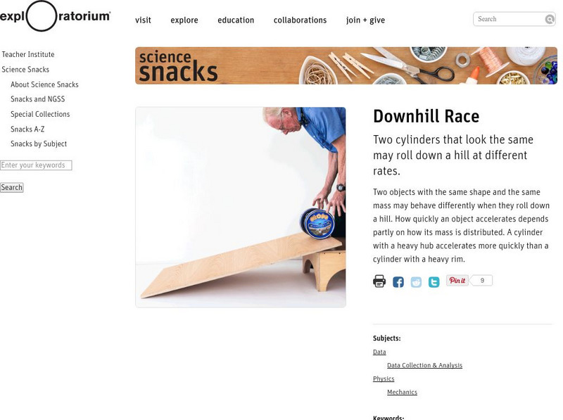 Exploratorium: Science Snacks: Downhill Race Activity Exploratorium: Science Snacks: Downhill Race Activity