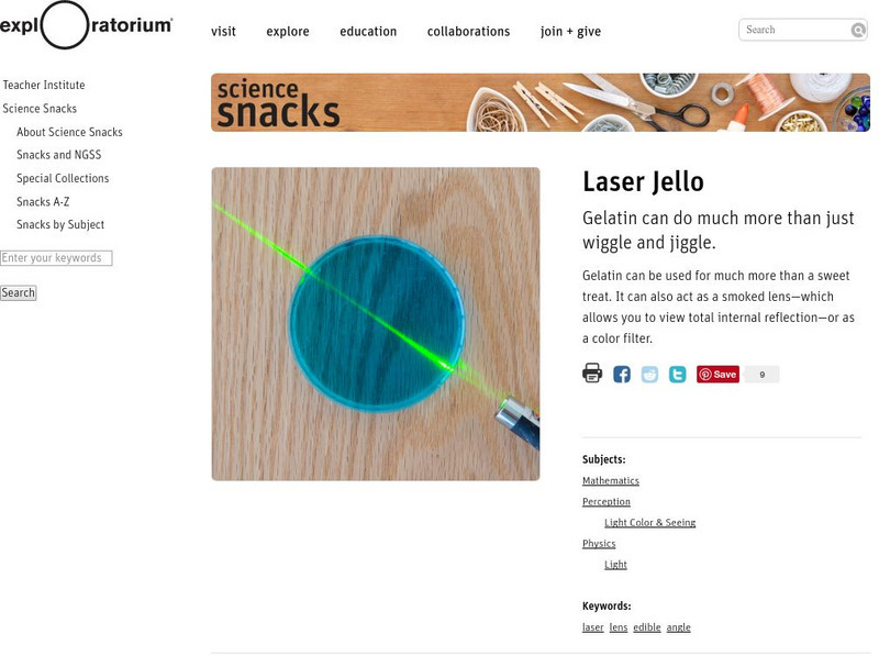 Exploratorium: Science Snacks: Laser Jello Activity Exploratorium: Science Snacks: Laser Jello Activity
