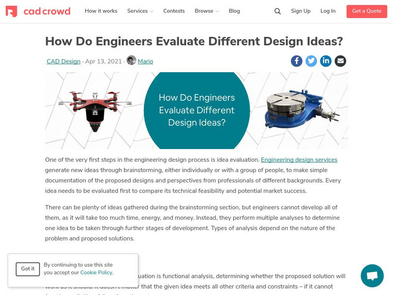 Cad Crowd: How Do Engineers Evaluate Different Design Ideas? Article Cad Crowd: How Do Engineers Evaluate Different Design Ideas? Article