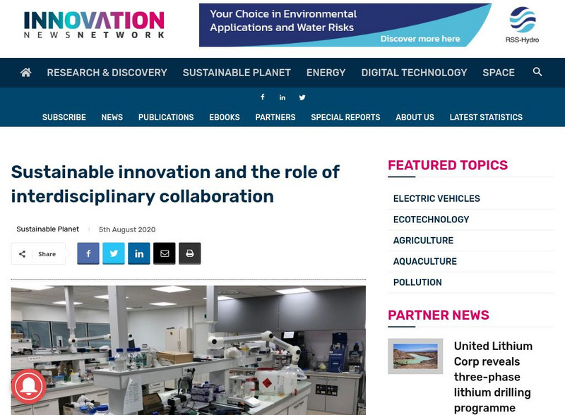 Innovation News Network: Sustainable Innovation and the Role of Interdisciplinary Collaboration Article Innovation News Network: Sustainable Innovation and the Role of Interdisciplinary Collaboration Article