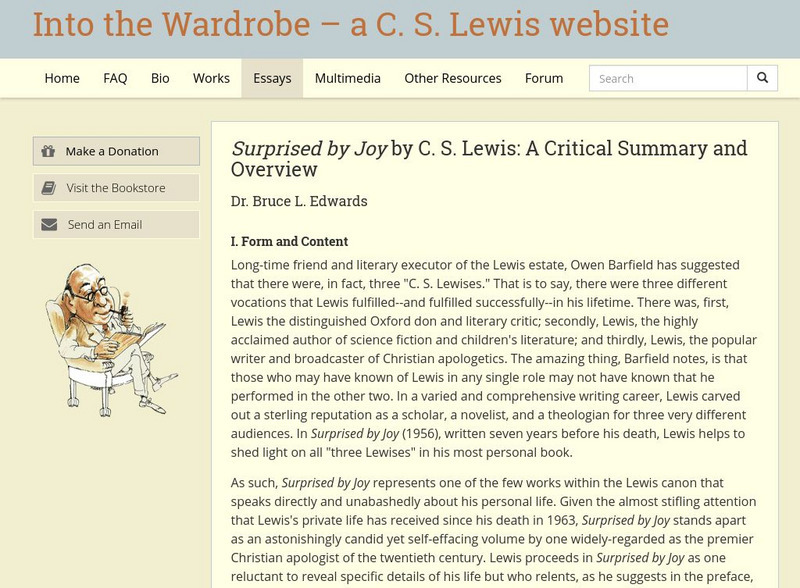 "Surprised by Joy" by c.s. Lewis: A Critical Summary Website "Surprised by Joy" by c.s. Lewis: A Critical Summary Website