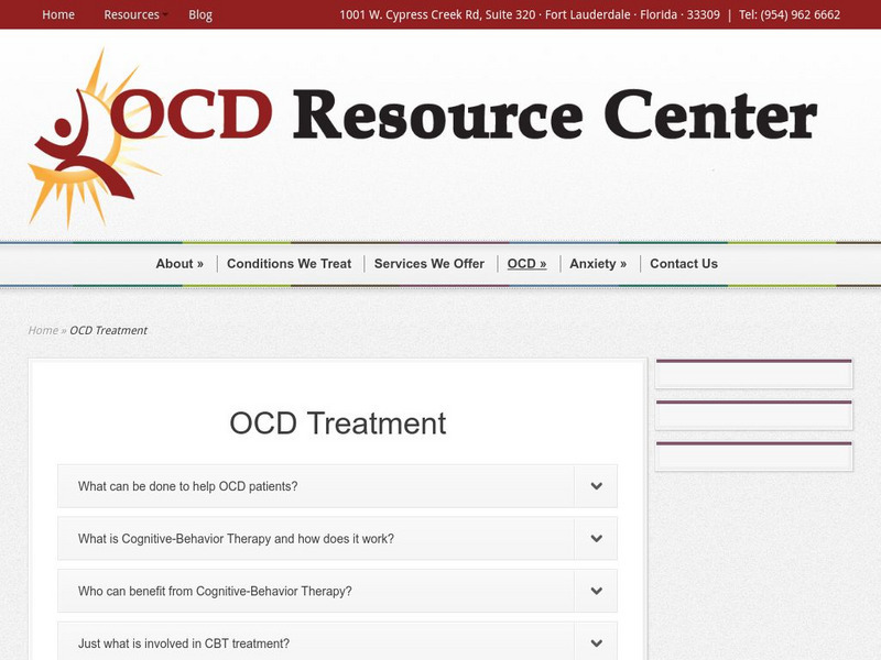 Obsessive Compulsive Disorder and Its Treatment Website Obsessive Compulsive Disorder and Its Treatment Website