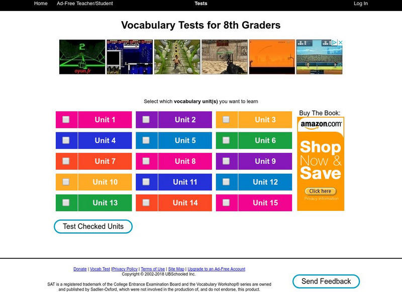 Vocab Test: Vocabulary Tests for 8th Graders Unknown Type Vocab Test: Vocabulary Tests for 8th Graders Unknown Type