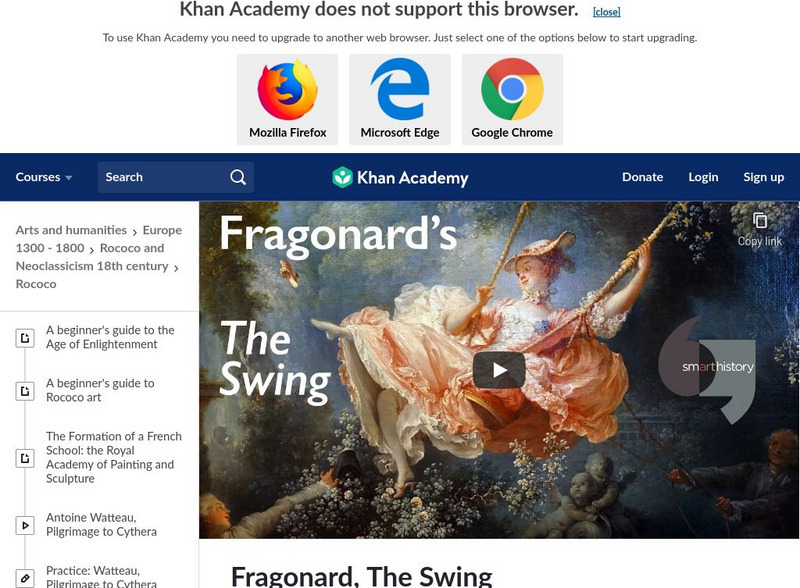 Khan Academy: Art History: Fragonard's the Swing Instructional Video Khan Academy: Art History: Fragonard's the Swing Instructional Video