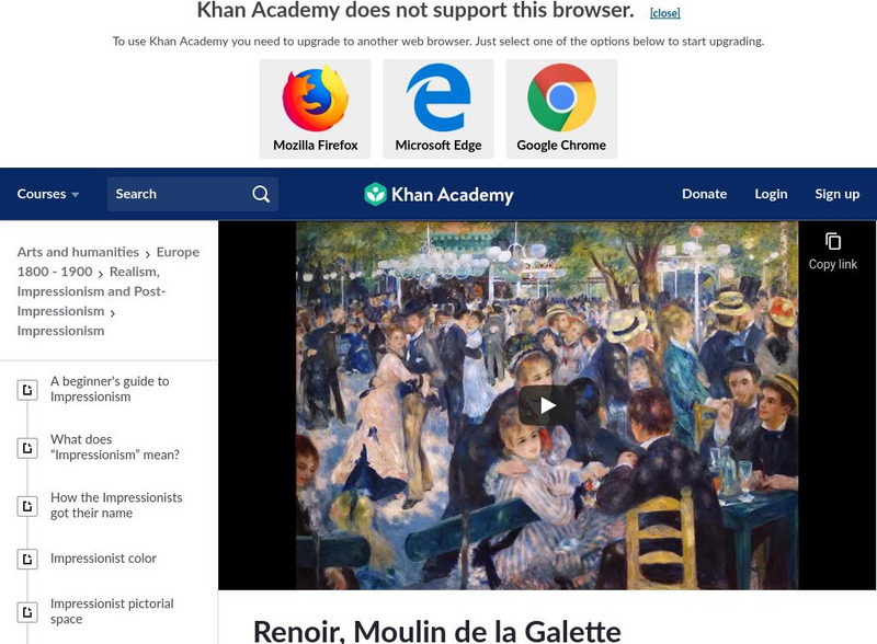 Khan Academy: Art History: Pierre Auguste Renoir: Moulin De La Galette Instructional Video Khan Academy: Art History: Pierre Auguste Renoir: Moulin De La Galette Instructional Video