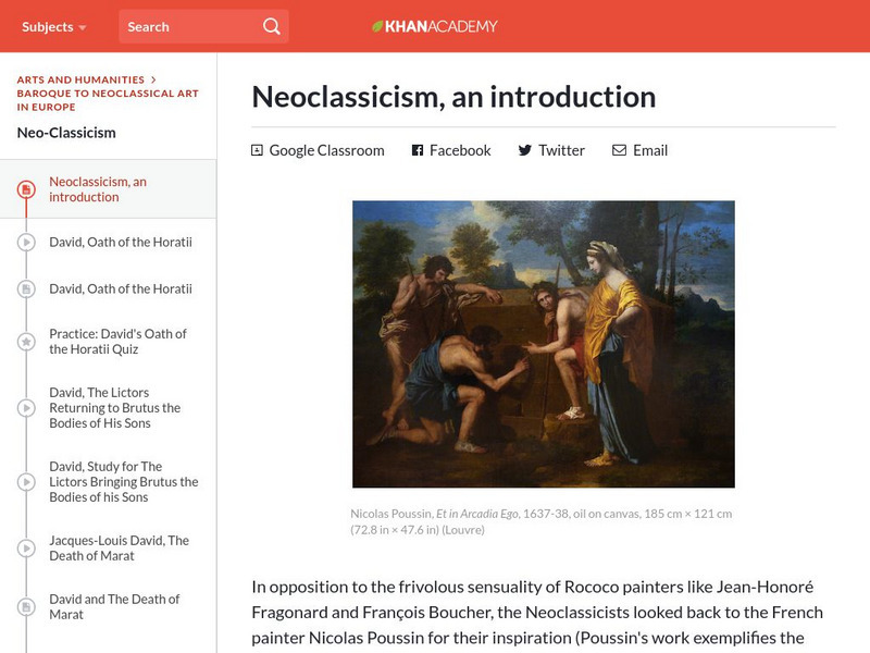 Khan Academy: Art History: Neo Classicism Article Khan Academy: Art History: Neo Classicism Article