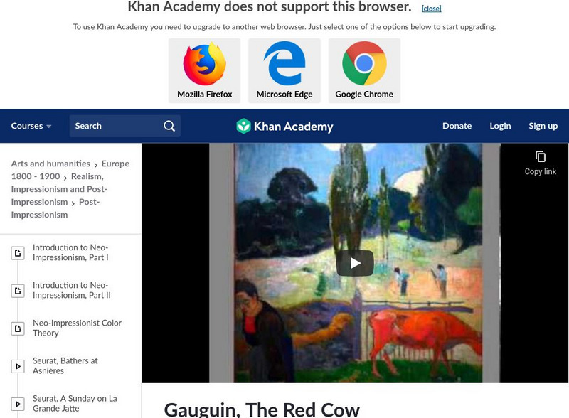 Khan Academy: Art History: Paul Gauguin: The Red Cow Instructional Video Khan Academy: Art History: Paul Gauguin: The Red Cow Instructional Video