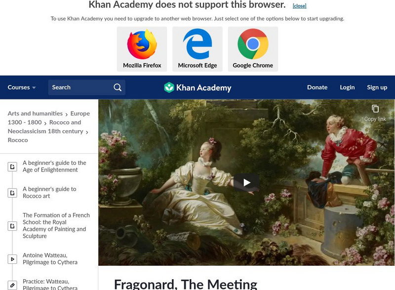Khan Academy: Art History: Fragonard's the Meeting Instructional Video Khan Academy: Art History: Fragonard's the Meeting Instructional Video