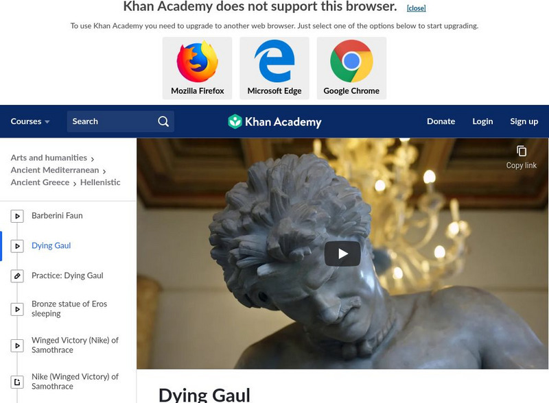 Khan Academy: Art History: Dying Gaul Instructional Video
