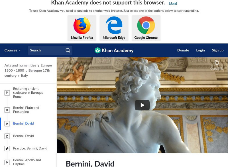 Khan Academy: Art History: Bernini's David Instructional Video Khan Academy: Art History: Bernini's David Instructional Video