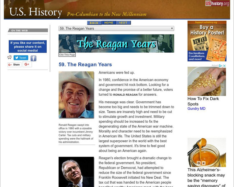U.s. History: The Reagan Years Website U.s. History: The Reagan Years Website