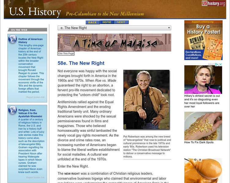 U.s. History: The New Right Website U.s. History: The New Right Website