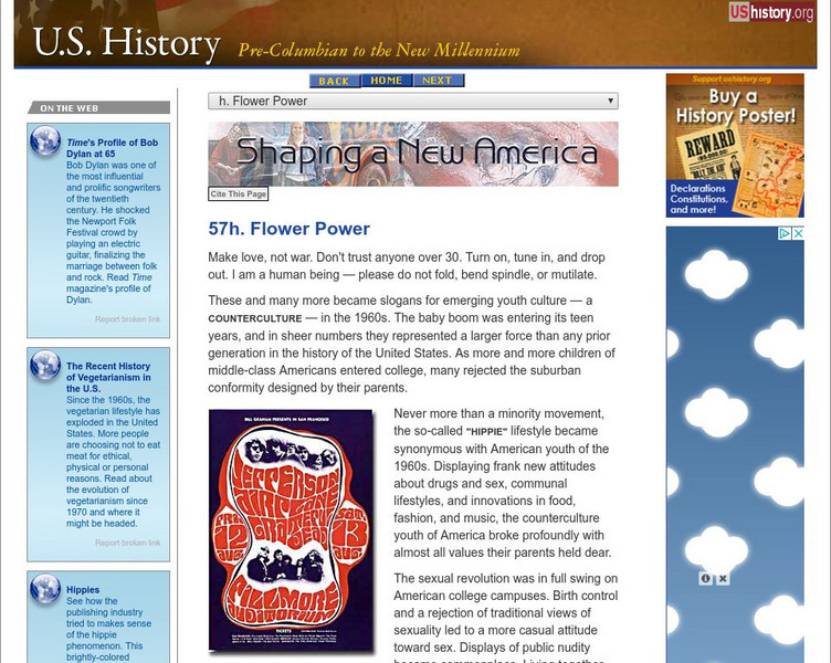 U.s. History: Flower Power Website U.s. History: Flower Power Website